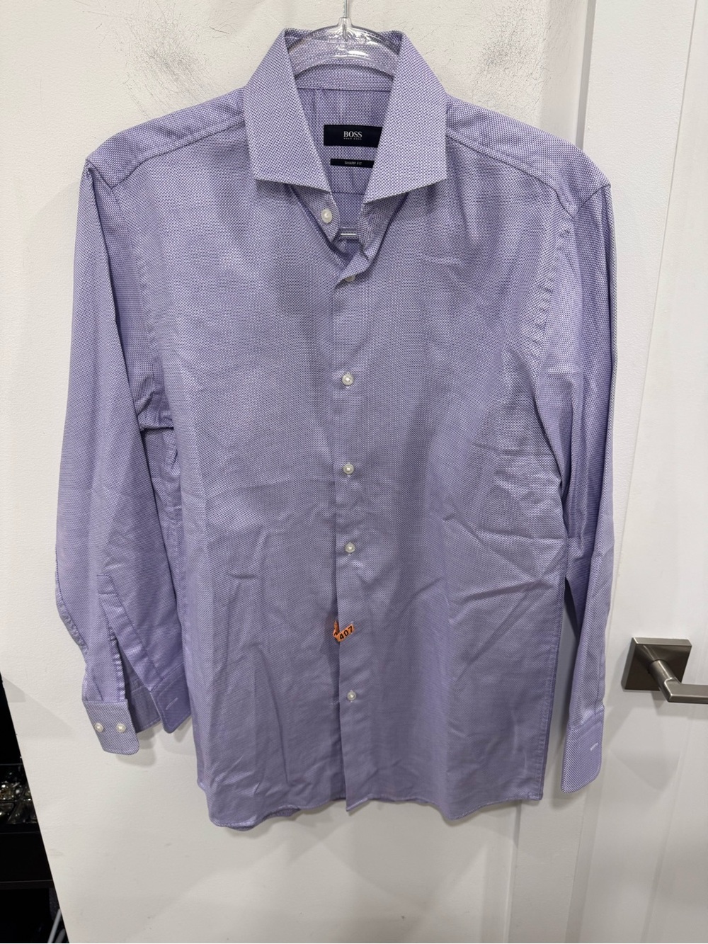 BOSS Men's Light Lavender Dress Shirt